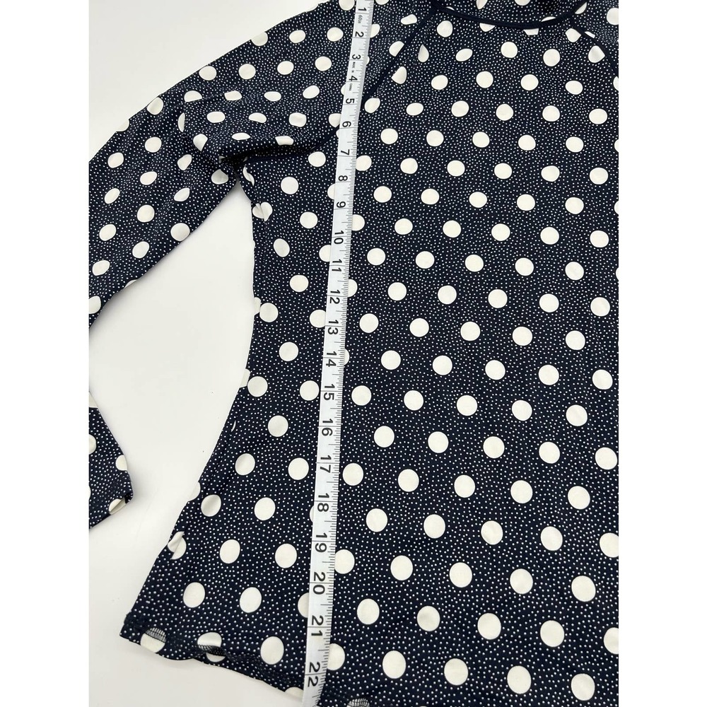 Boden Navy & White Long Sleeve Polk a Dot Swim Top | Size 8 - Picture 11 of 11